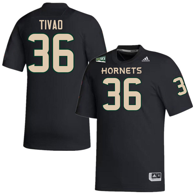 Sacramento State Hornets #36 James Tivao College Football Jerseys Stitched-Black